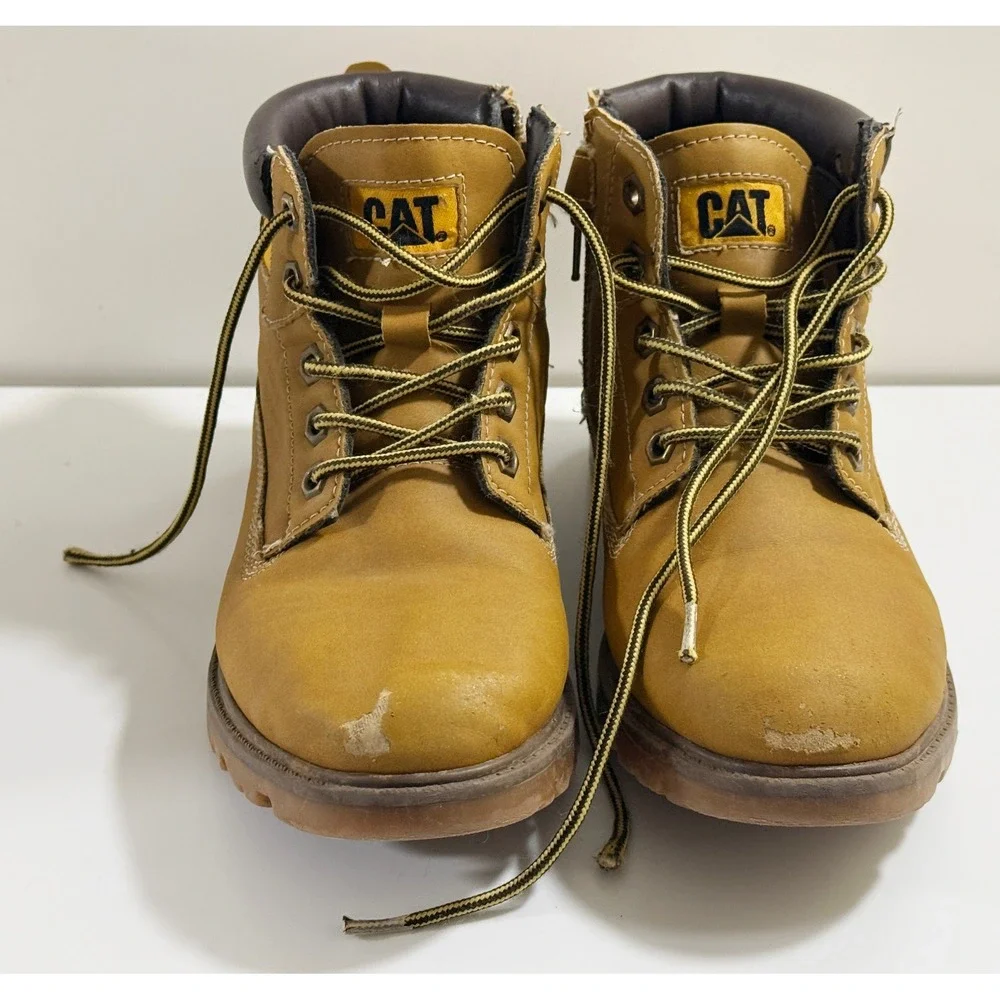 Caterpillar Colorado Boots Kids 3M Tan Side Zip Lace Up Work Boots CK264971